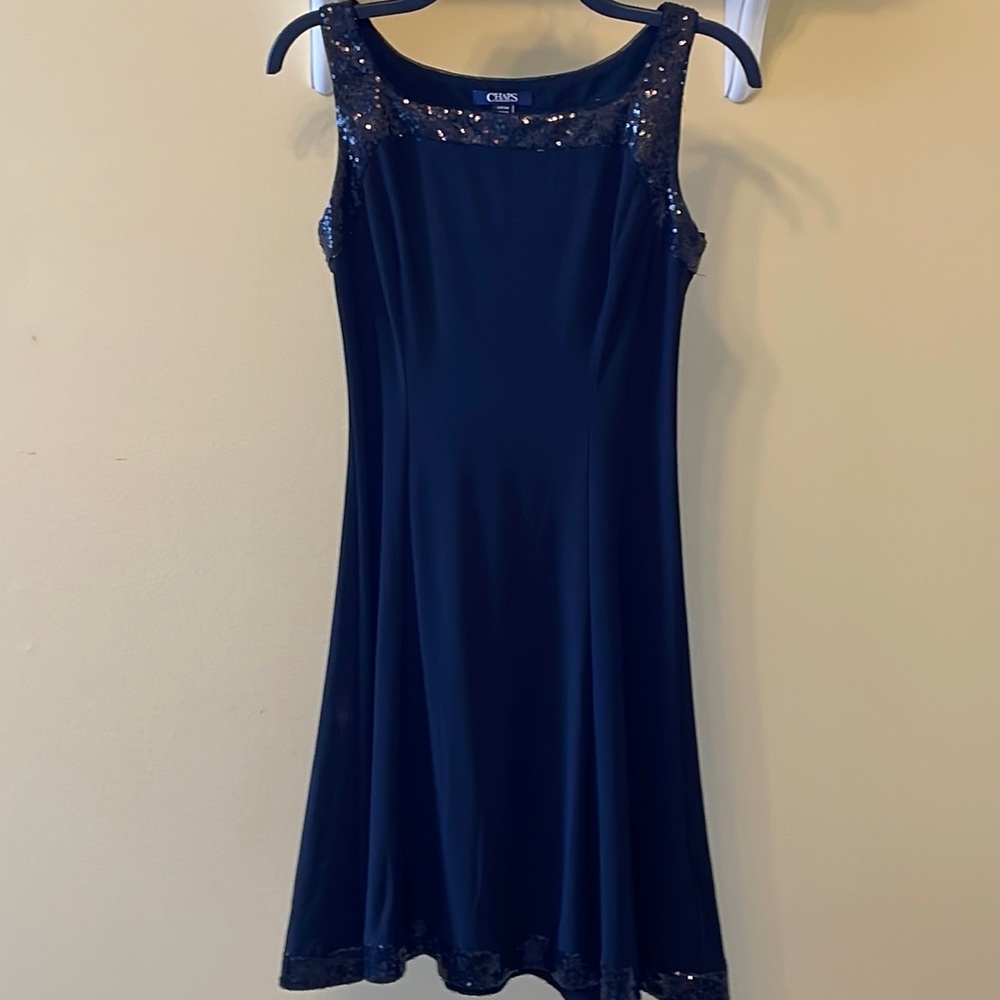 Black fit-and-flare Chaps dress